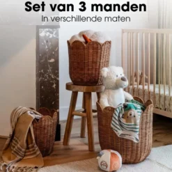 Mica Decorations Opbergmand Set van 3 - Bruin