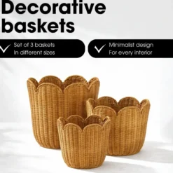 Mica Decorations Opbergmand Set van 3 - Bruin