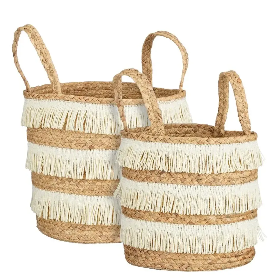 Mica Decorations Opbergmand - Set van 2 - H30 x Ø32 cm - Bruin