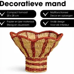 Mica Decorations Opbergmand met Handvatten - Bruin, Zwart