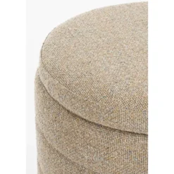 Mica Decorations Opberg poef beige FSC 100% - h40,5xd42cm