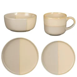 Mica Decorations Ozzu Serviesset 4 Persoons - Steengoed - Grijs