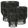 Mica Decorations Peta Bloempot – Set van 3 – Zwart