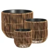 Mica Decorations Peta Bloempot – Set van 3 – Donkerbruin