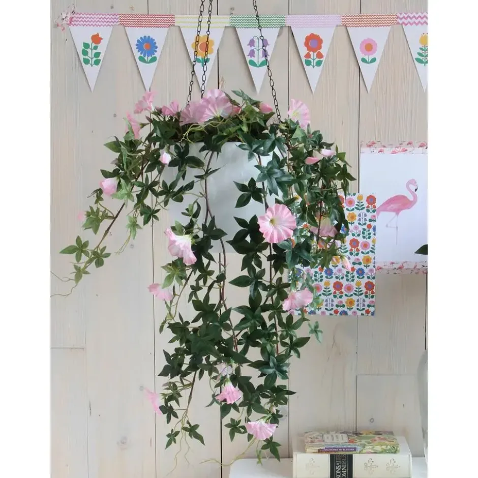 Mica Decorations Petunia Hangende Kunstplant in Bloempot Roze