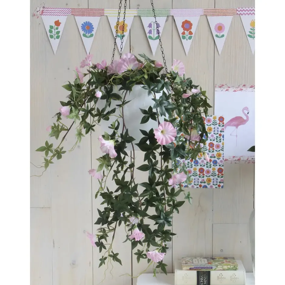 Mica Decorations Petunia Hangende Kunstplant in Bloempot Roze