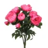 Mica Decorations Pioenroos Kunstbloemen Boeket - H55 cm - Donkerroze