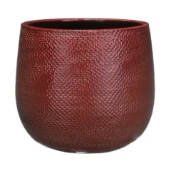 Mica Decorations Plantenpot - rood - keramiek - 19x21 cm