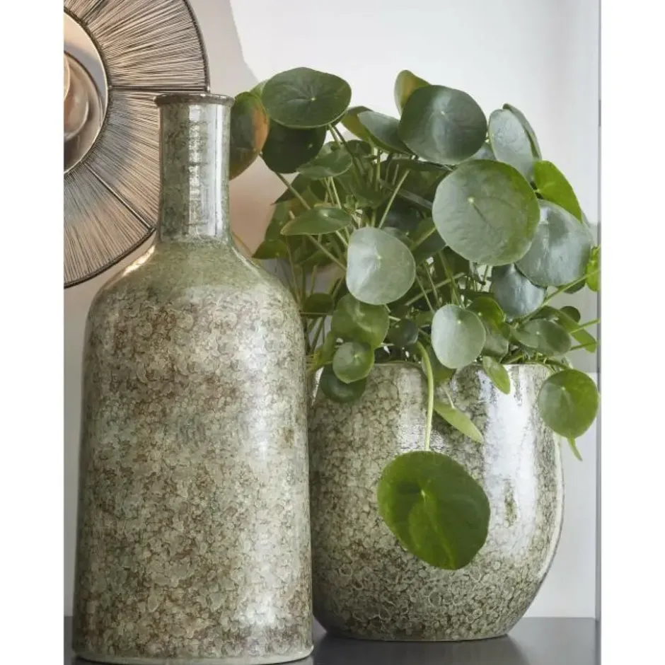 Mica Decorations Plantenpot - Terracotta - groen - 29 x 26 cm