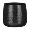 Mica Decorations Plantenpot/bloempot - Keramiek zwart - D24/H21 cm