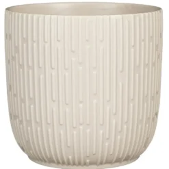 Mica Decorations Plantenpot - keramiek - mat wit - D19/H18 cm