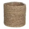 Mica Decorations Plantenpot - rotan - bruin - plantenmand - 18 x 18 cm