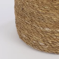 Mica Decorations Plantenpot - rotan - bruin - plantenmand - 18 x 18 cm