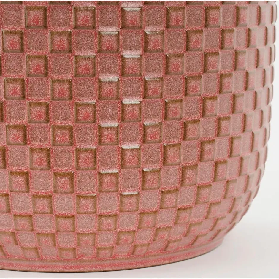 Mica Decorations Plantenpot - keramiek - roze - 11 x 9 cm