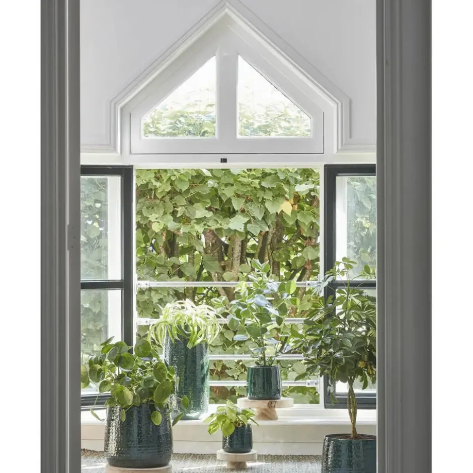 Mica Decorations Plantenpot - keramiek - groen - 28 x 23 cm