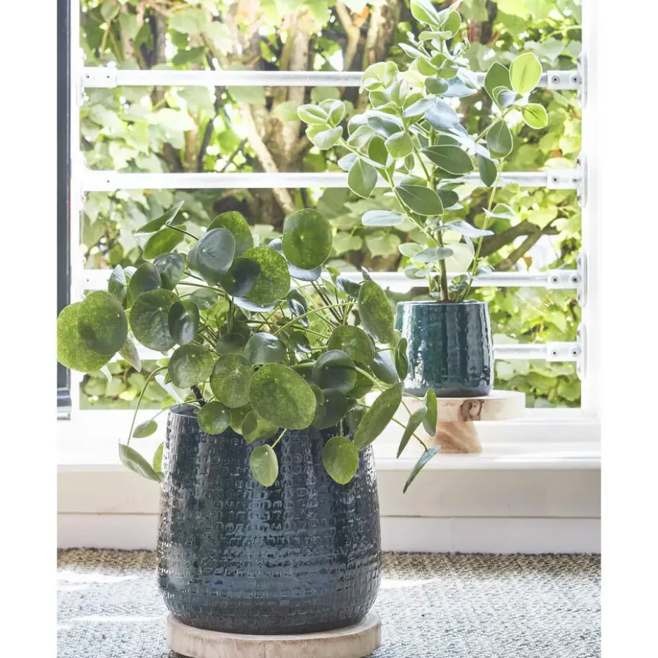 Mica Decorations Plantenpot - keramiek - groen - 28 x 23 cm