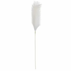 Mica Decorations pluimgras kunst steel/tak - wit - 104 cm