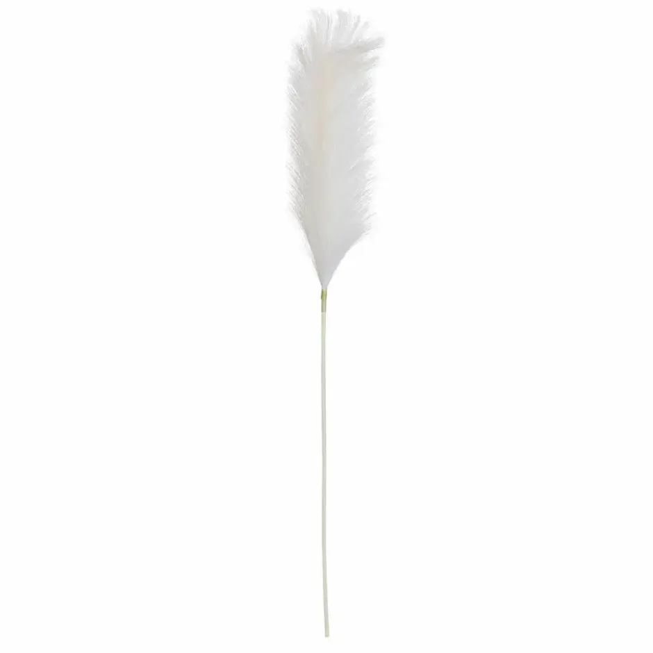Mica Decorations pluimgras kunst steel/tak - wit - 104 cm