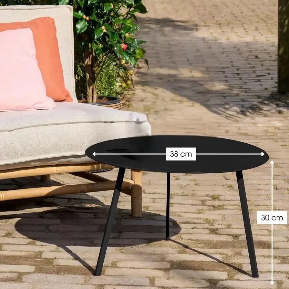 Mica Decorations Seatle Bijzettafel 30xd38cm Zwart
