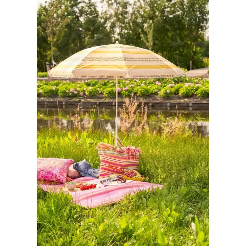 Mica Decorations Strandparasol - H180 x Ø160 cm - Geel