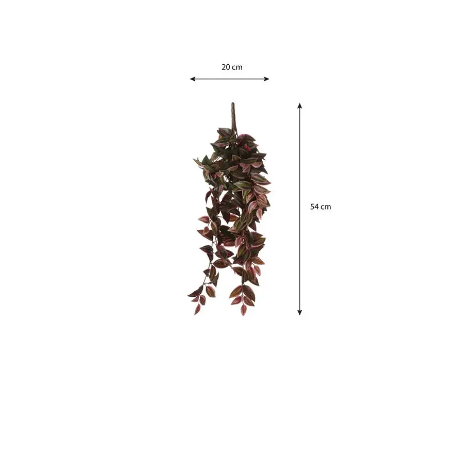 Mica Decorations Tradescantia Kunst Hangplant - H54 cm - Bordeaux