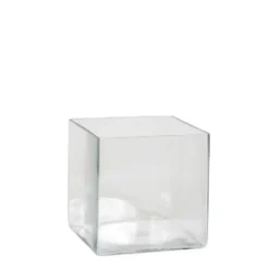 Mica Decorations Vaas - accubak - transparant - glas - 20 cm