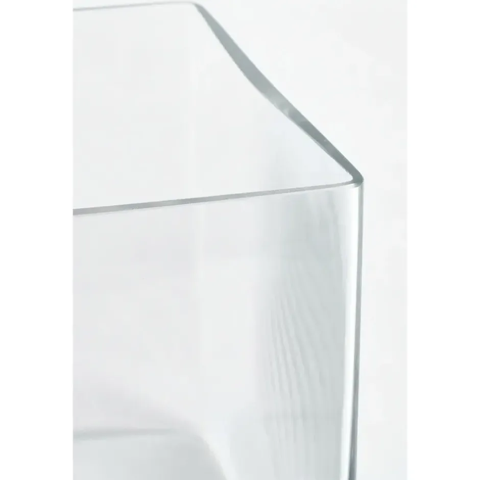 Mica Decorations Vaas - accubak - transparant - glas - 20 cm