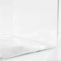 Mica Decorations Vaas - accubak - transparant - glas - 20 cm