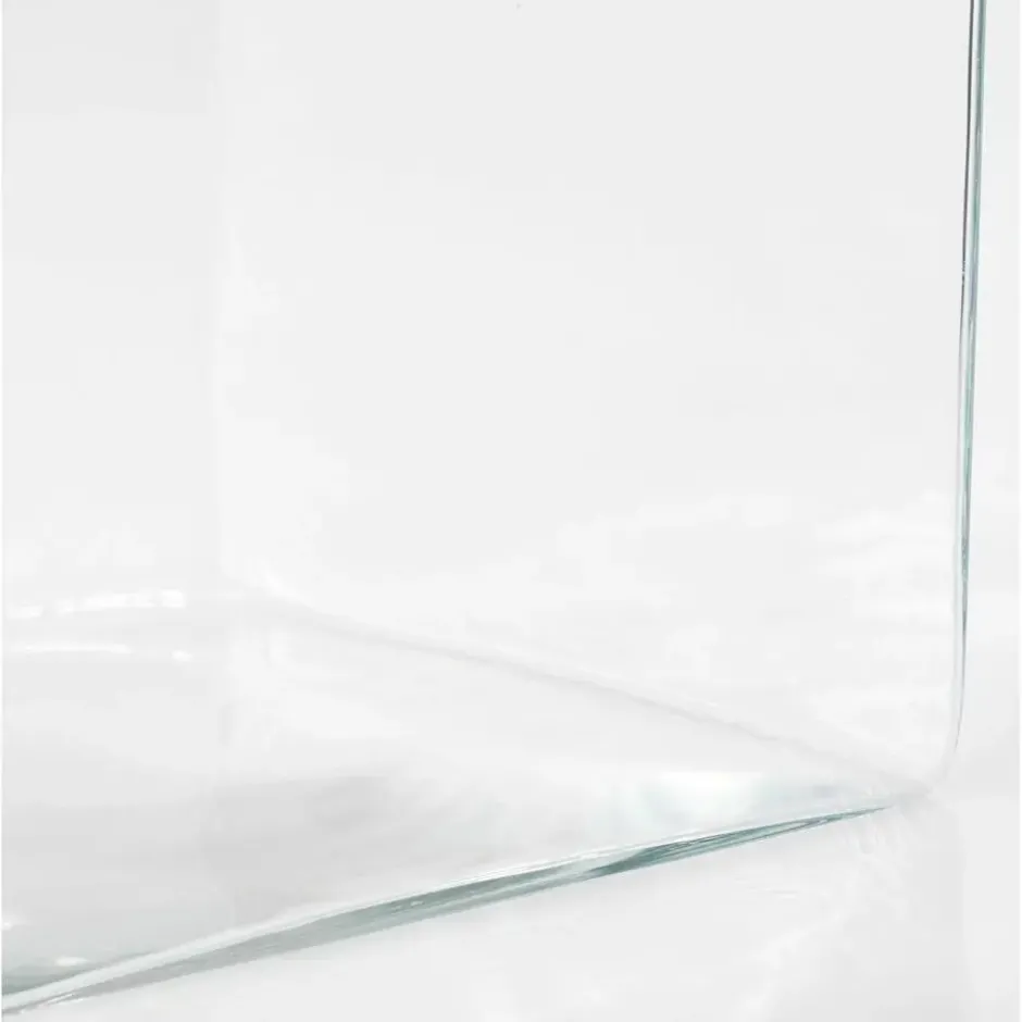 Mica Decorations Vaas - accubak - transparant - glas - 20 cm