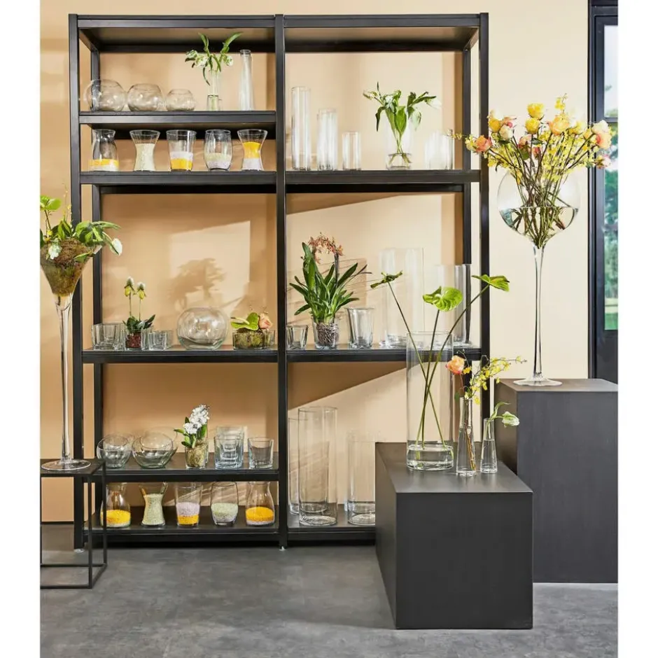 Mica Decorations Vaas - cilinder - helder - glas - 40 cm