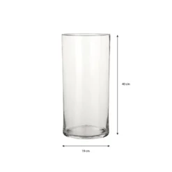 Mica Decorations Vaas - cilinder - helder - glas - 40 cm