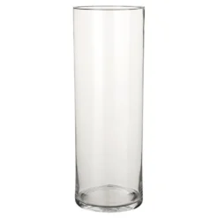 Mica Decorations Vaas - cilinder - glas - transparant - 55 cm
