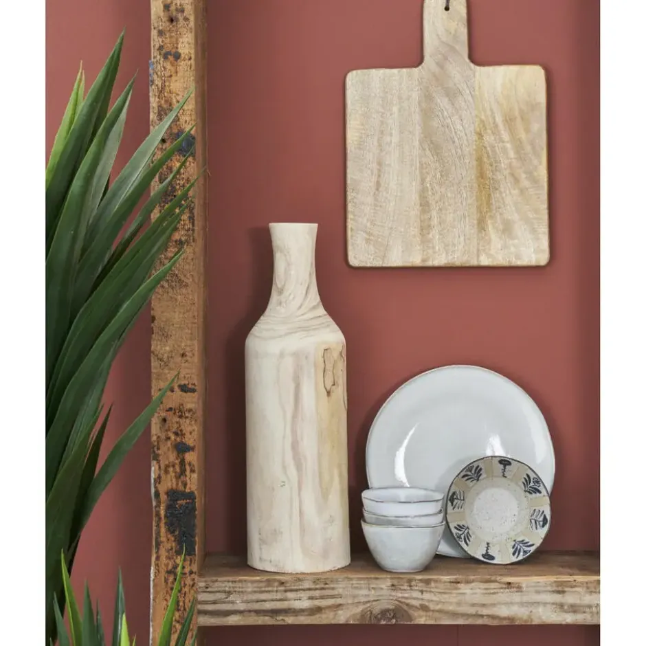 Mica Decorations Vaas - hout - bruin - 14 x 47 cm