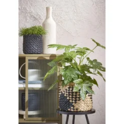 Mica Decorations Vaas - hout - bruin - 14 x 47 cm