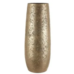 Mica Decorations Vaas - keramiek - flakes - goud - D21 x H55 cm