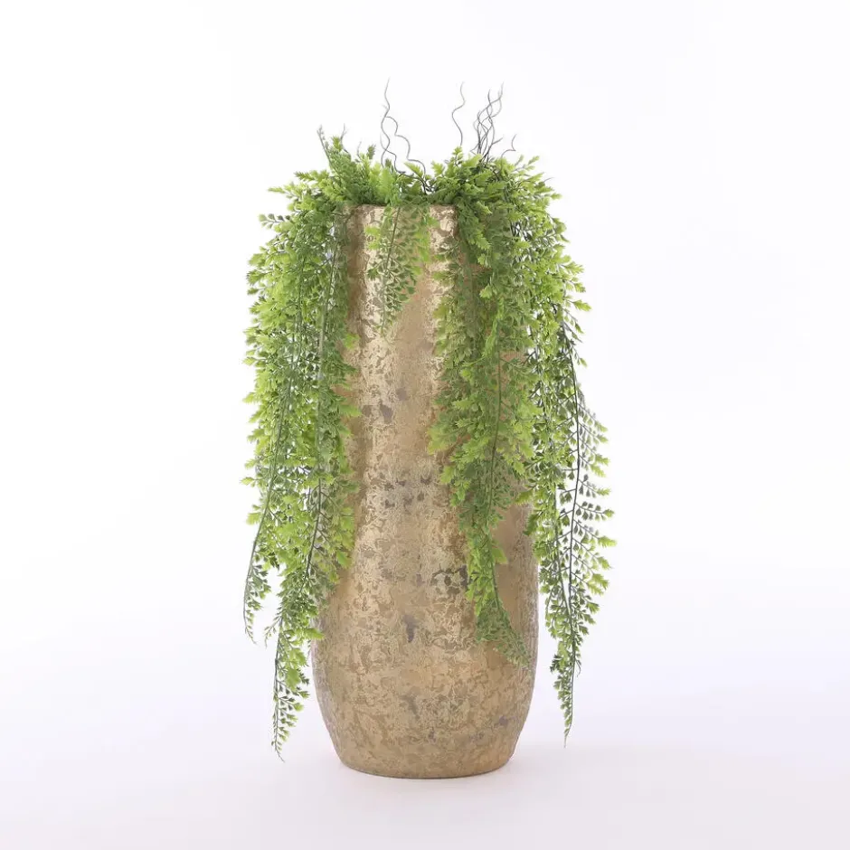 Mica Decorations Vaas - keramiek - flakes - goud - D21 x H55 cm