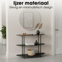 Mica Decorations Wandrek – 90 x 28 x 81 cm – Zwart