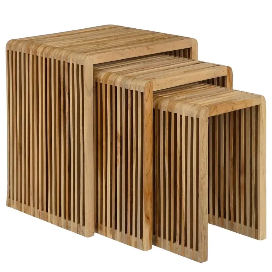 Mica Decorations Yonker Plantentafel - Set van 3 - Bruin