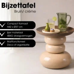 Mica Decorations Zita Bijzettafel - Bijzettafeltje Rond