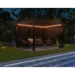 Mirador Deluxe overkapping elektrisch met LED 300 x 400 antraciet