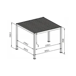 Mirador Deluxe terrasoverkapping 300 x 300 cm antraciet