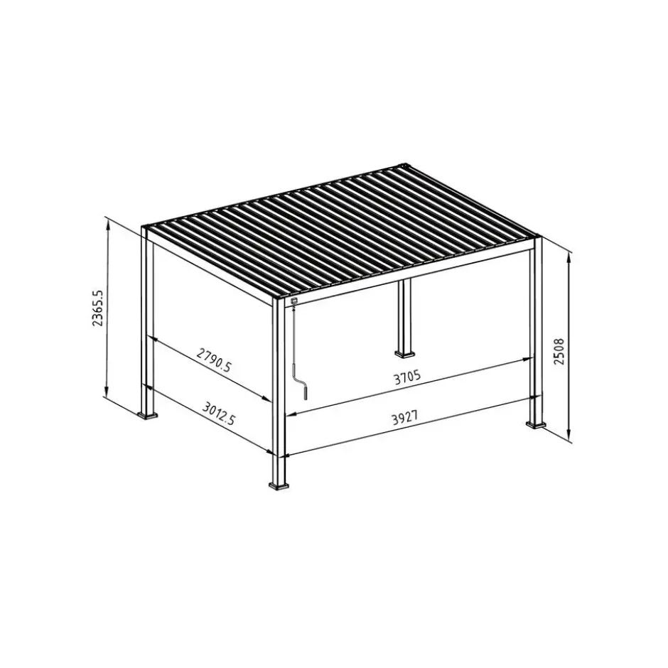 Mirador Deluxe terrasoverkapping 300 x 400 cm grijs