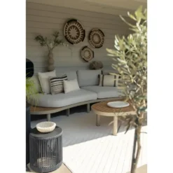 Mira organische platform loungeset + loungestoel - Teak/Latte