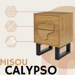 MISOU Nachtkastjes set van 2 Calypso - Bruin