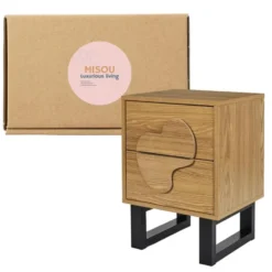 MISOU Nachtkastjes set van 2 Calypso - Bruin