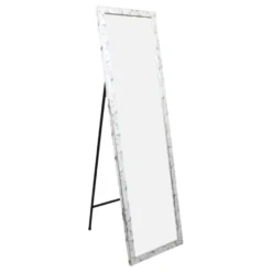 MISOU Passpiegel Wit Marmerlook Staande Spiegel 44x126cm Kinderkamer