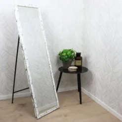 MISOU Passpiegel Wit Marmerlook Staande Spiegel 44x126cm Kinderkamer