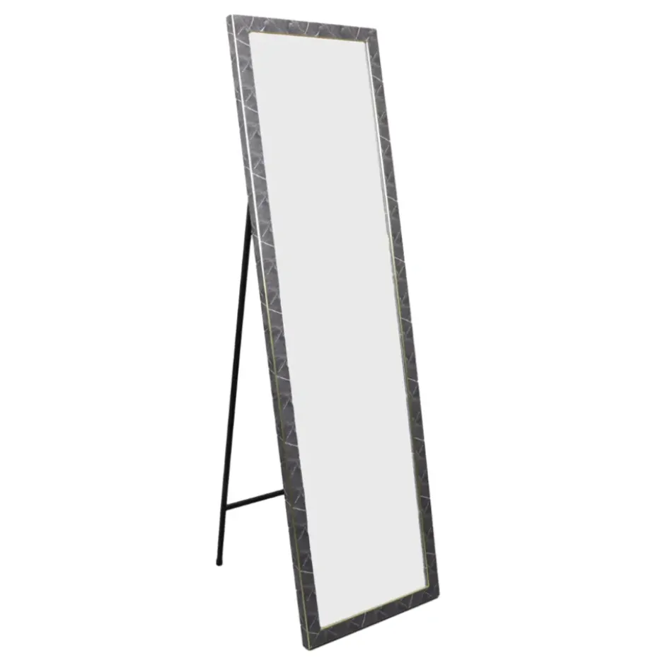 MISOU Passpiegel Zwart Marmerlook Staande Spiegel 44x126cm Kinderkamer