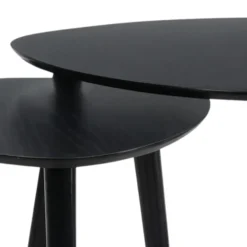 MISOU Salontafel Set van 2 Bijzettafel Diehoekig Zwart Bijzettafeltje
