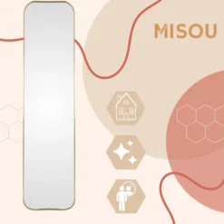 MISOU Spiegel Passpiegel Goud Ovaal Hangend 115cm Glas Spiegels